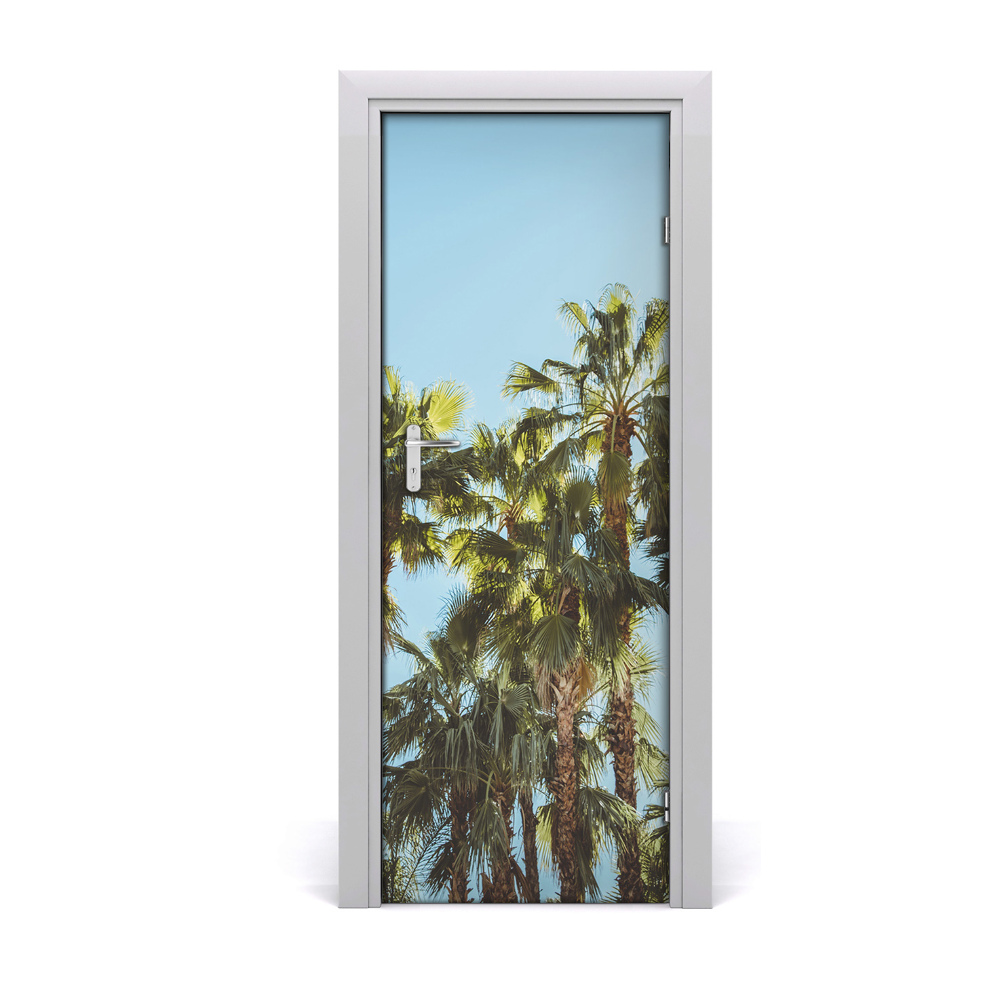 Naklejka na drzwi samoprzylepna Las palmy wakacje