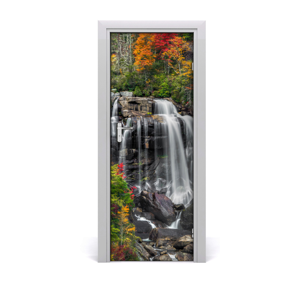 Naklejka na drzwi samoprzylepna Jesienny wodospad