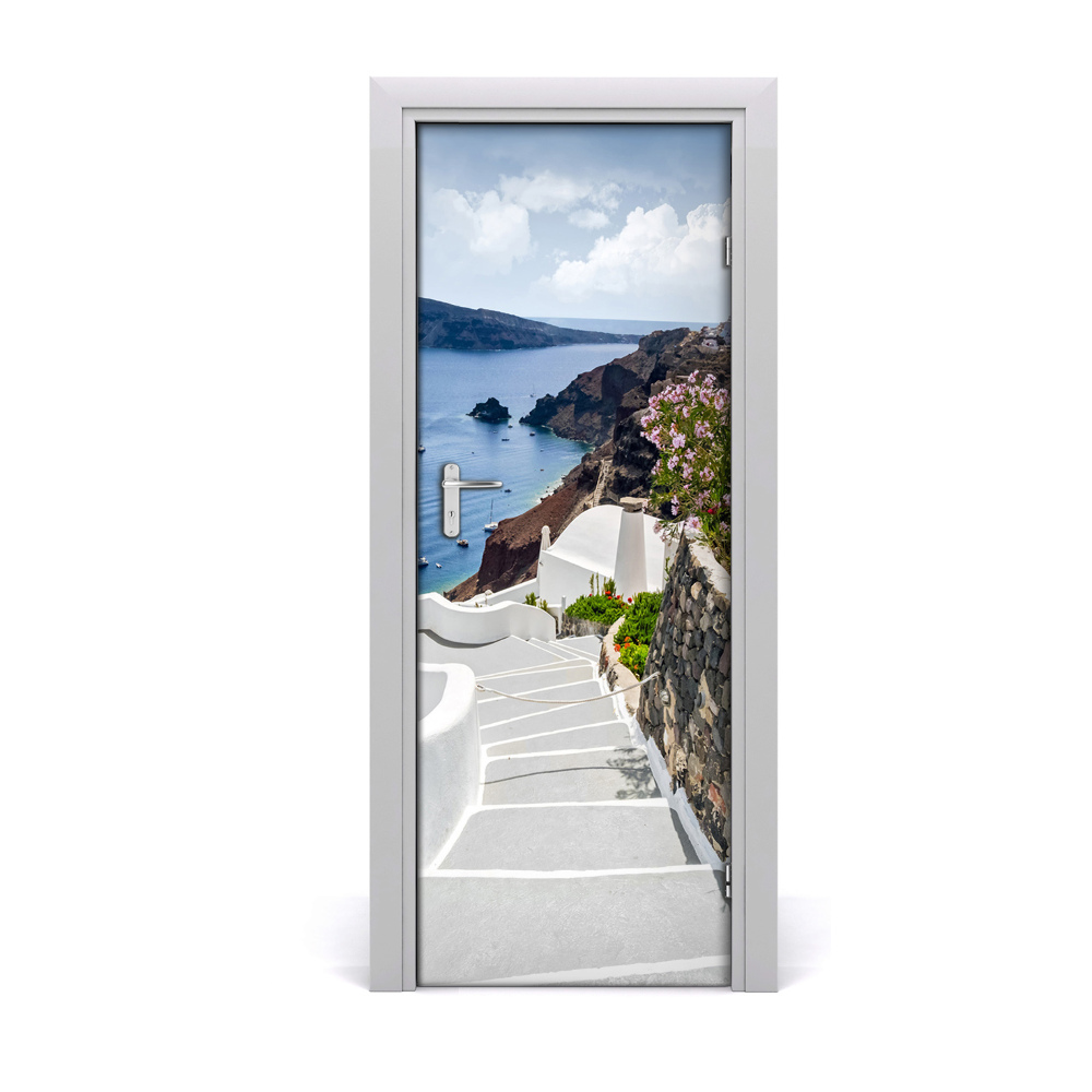 Fototapeta samoprzylepna na drzwi Santorini białe schody