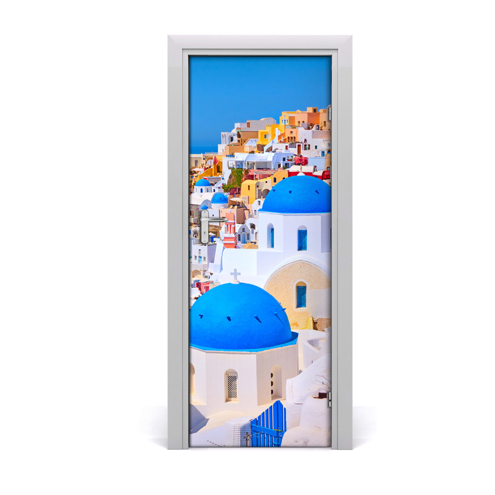Fototapeta samoprzylepna na drzwi Miasto Santorini panorama