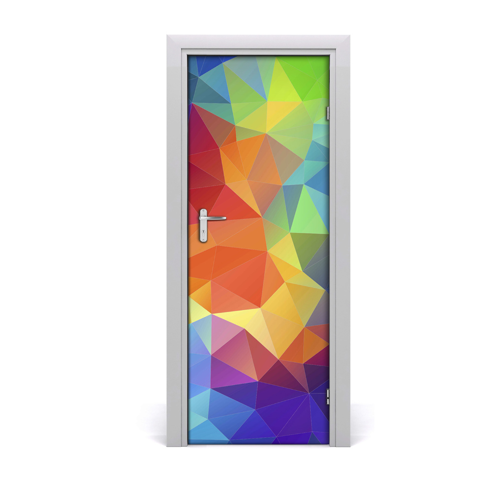 Naklejka samoprzylepna na drzwi Kolorowe trójkąty