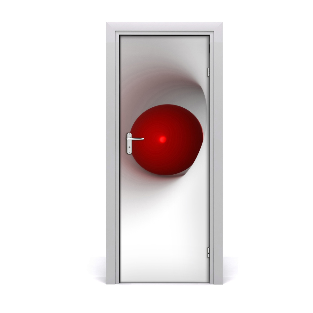 Naklejka samoprzylepna na drzwi Czerwona kula