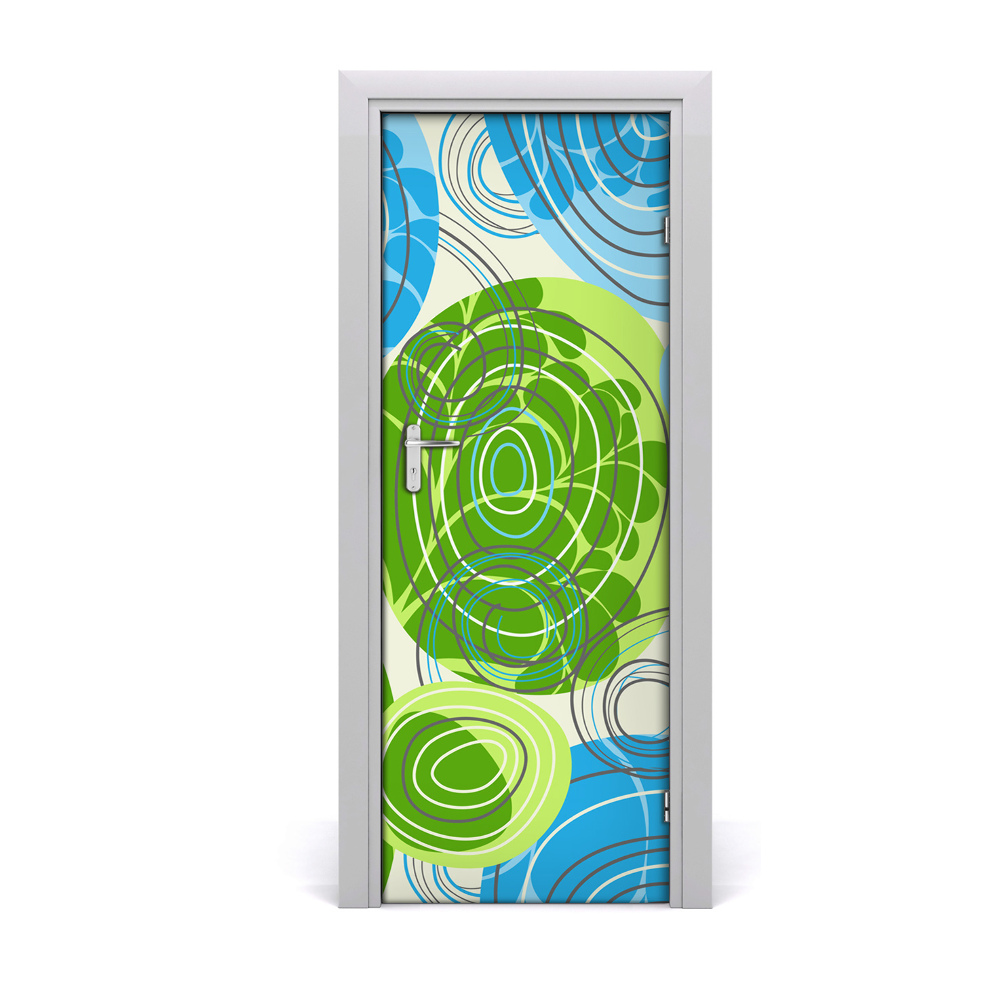 Naklejka samoprzylepna na drzwi Zielono-niebieska abstrakcja