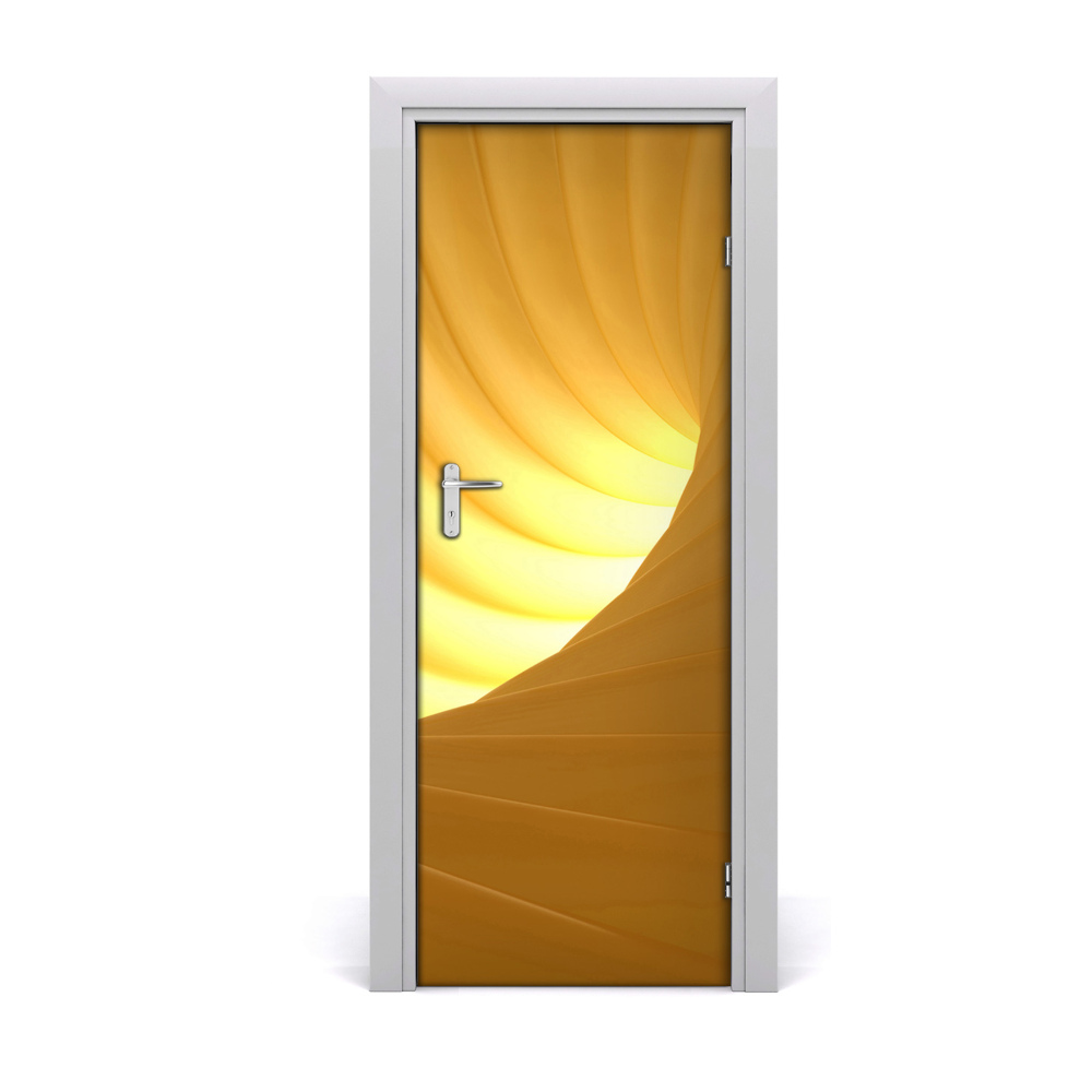 Naklejka samoprzylepna na drzwi Żółty wir