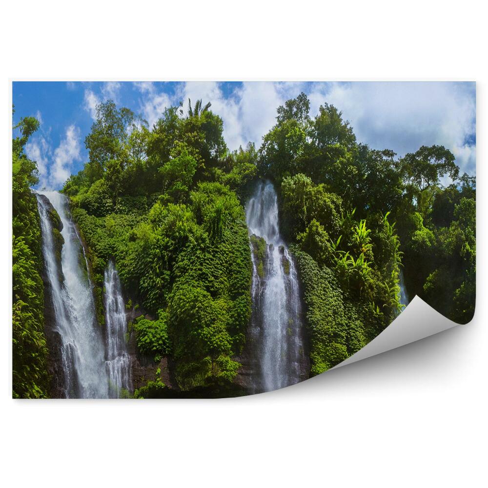 Okleina ścienna Bali Indonezja wodospady las zieleń