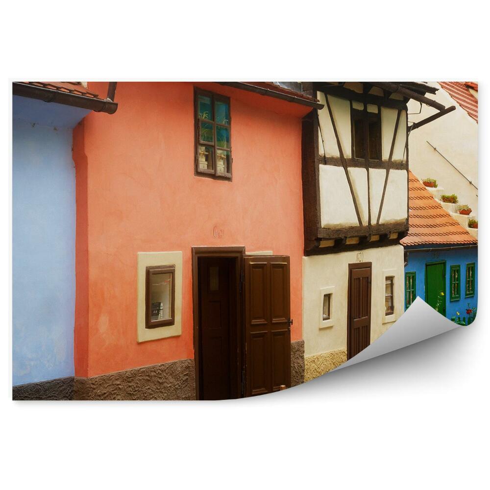 Fototapeta samoprzylepna Praga uliczka kolorowe domy