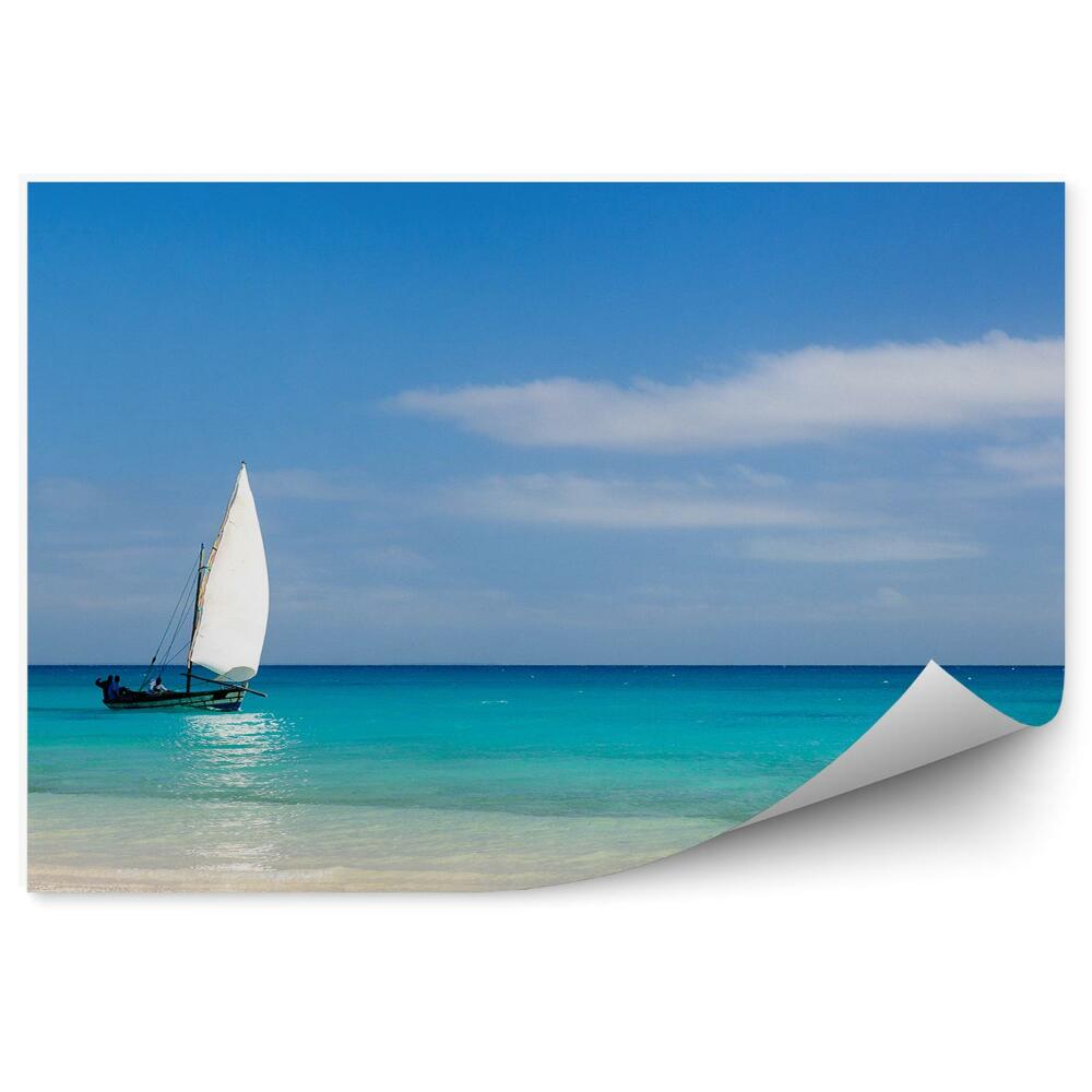 Fototapeta na ścianę Tropikalna plaża łódka linia horyzontu