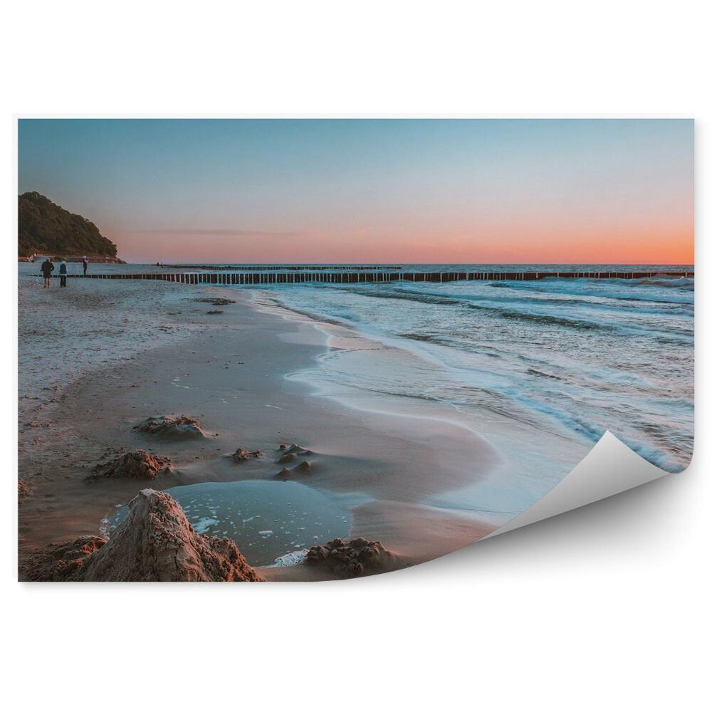 Okleina na ścianę Fale morze piasek brzeg słońce blask