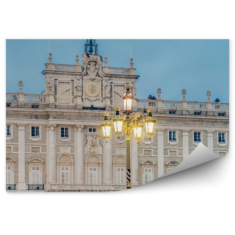 Fototapeta Pałac królewski madryt latarnia zmierzch