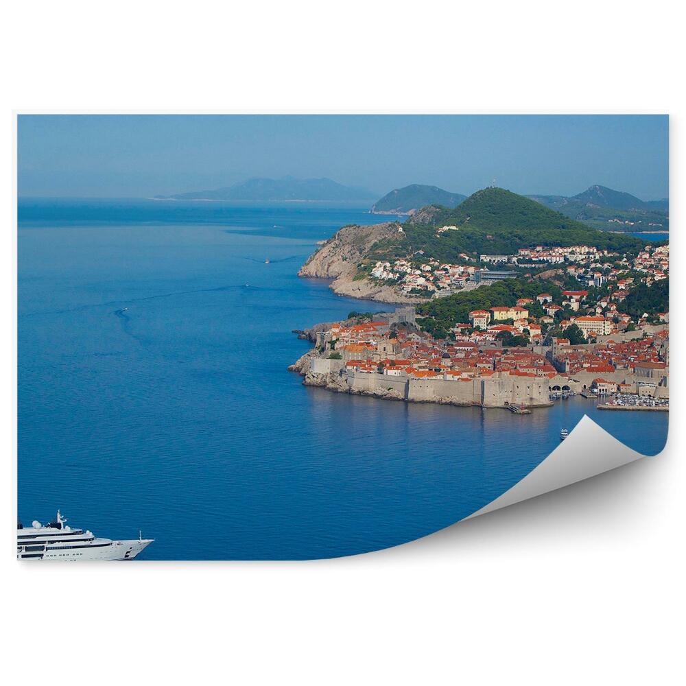Fototapeta na ścianę Dubrownik Adriatyk statek miasto horyzont