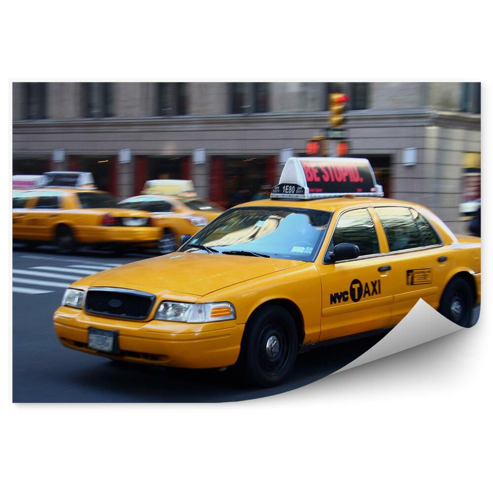 Fototapeta na ścianę Żółta taksówka w ruchu nowy jork