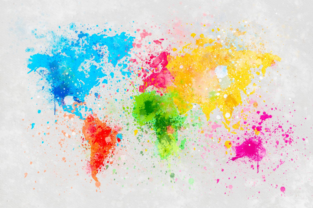 Fototapety Obraz kolorowa mapa świata