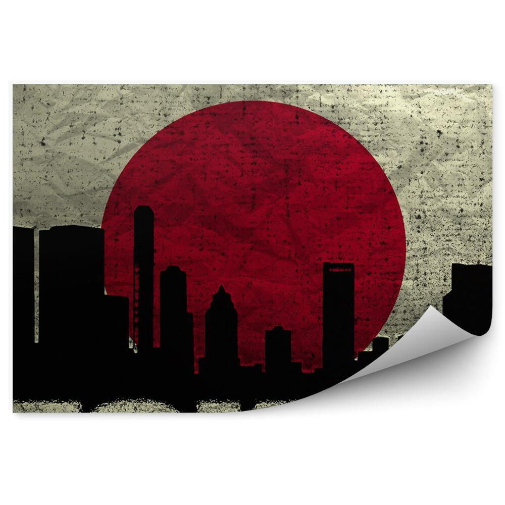 Okleina na ścianę mural flag Japonia napis Tokio