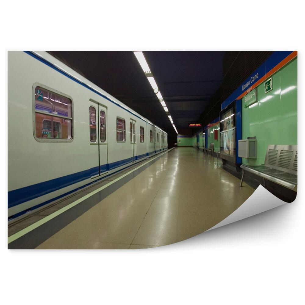 Fotopeta Madryt metro pociąg stacja transport