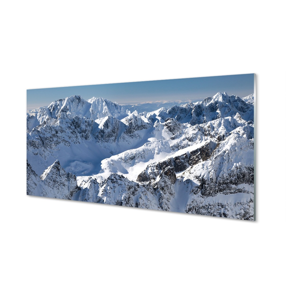 Obraz na szkle Górskie szczyty w śniegu