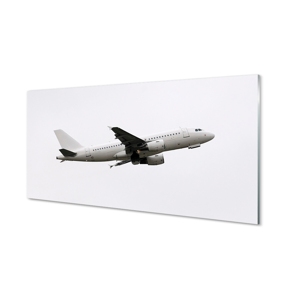 Obraz na szkle Startujący samolot na białym tle
