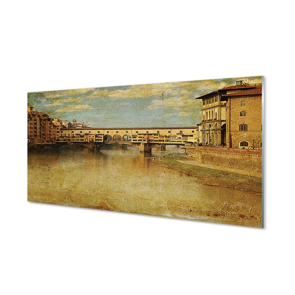 Obraz na szkle Włochy Budynki nad rzeką most