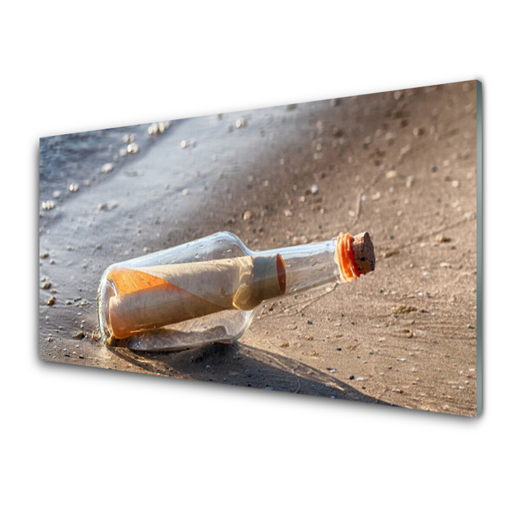 Obraz Szklany List w butelce na piasku