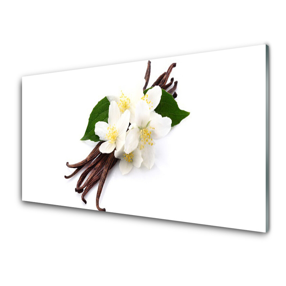 Obraz Szklany Laski Wanilii i kwiaty