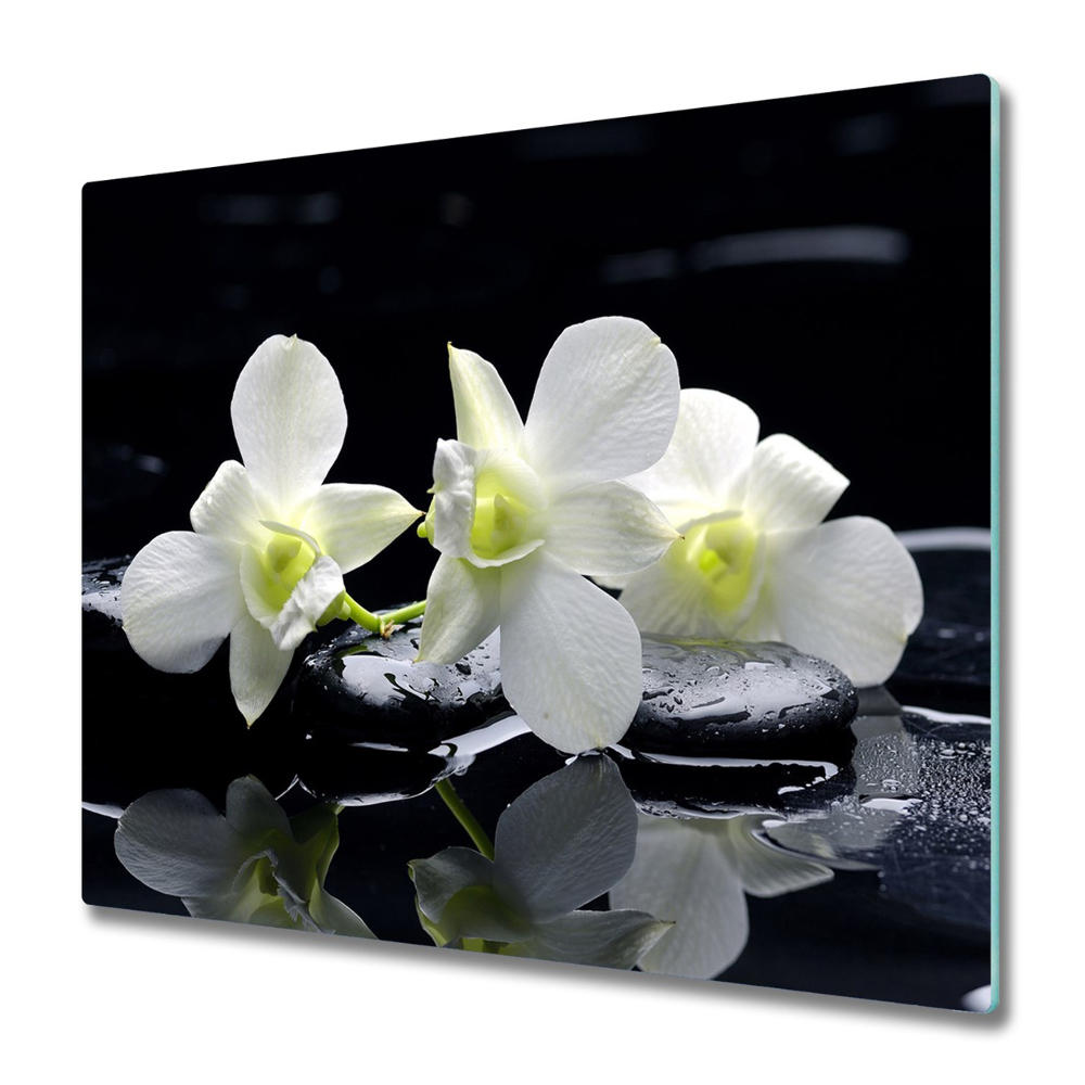 Deska kuchenna Kwiaty białego storczyka