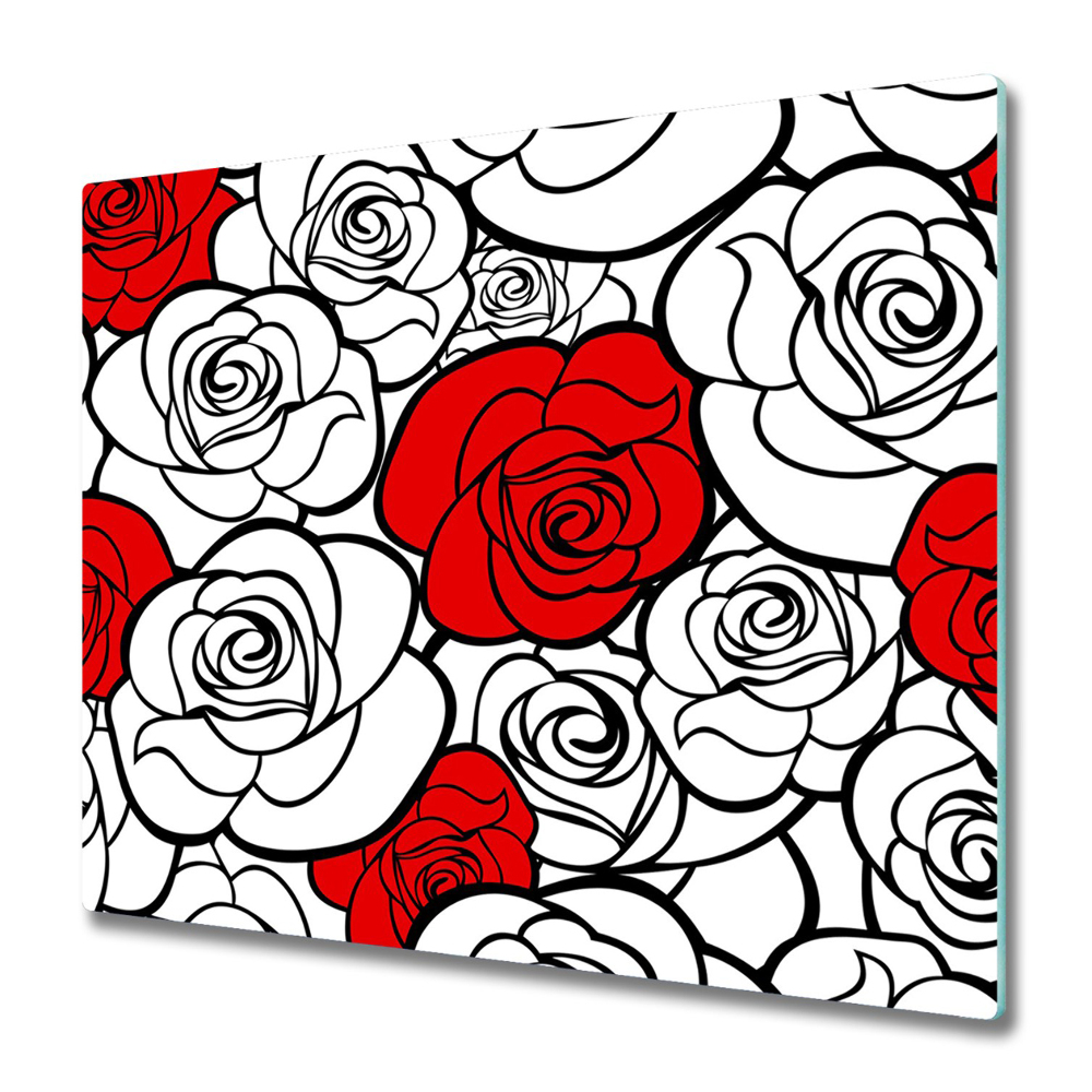 Deska kuchenna Kreskówkowe czerwone i białe róże
