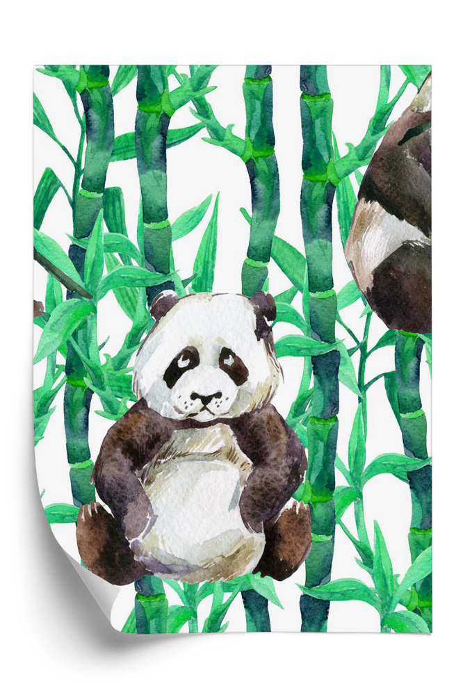 Tapeta Panda w bambusowym lesie
