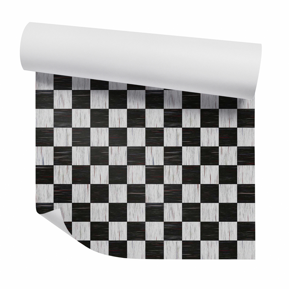 Tapeta Czarno-biała drewniana szachownica