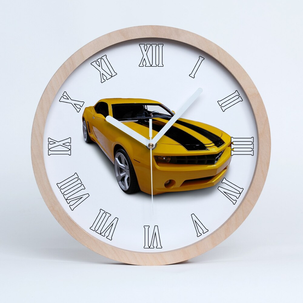 Zegar ścienny drewniany Sportowy samochód