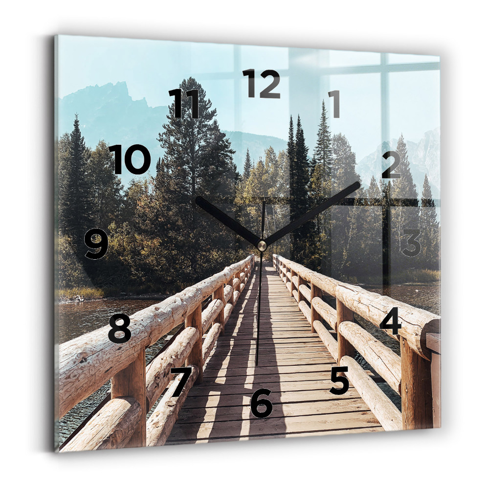 Zegar szklany 30x30 Góry w Yellowstone