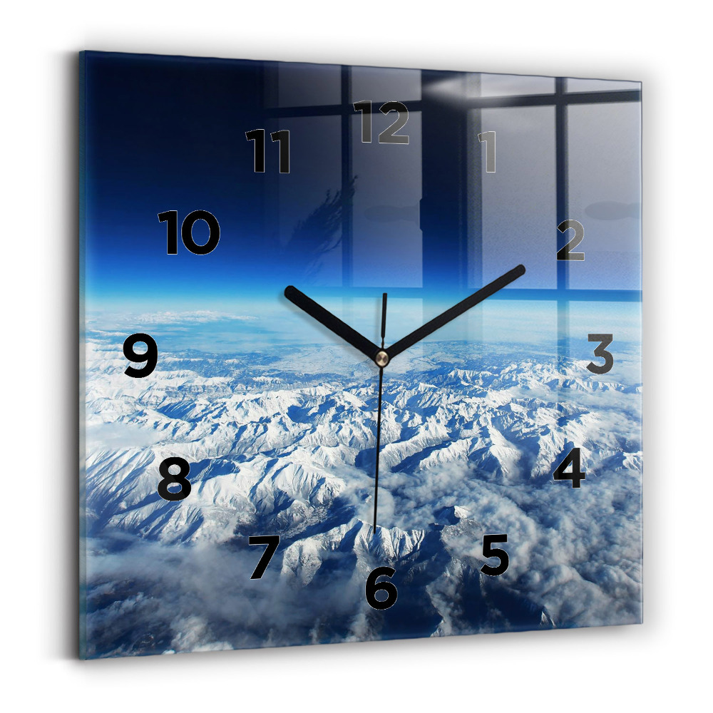 Zegar szklany 30x30 Krajobraz Góry Pireneje