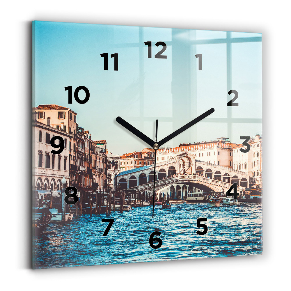 Zegar szklany 30x30 Most Rialto w Wenecji