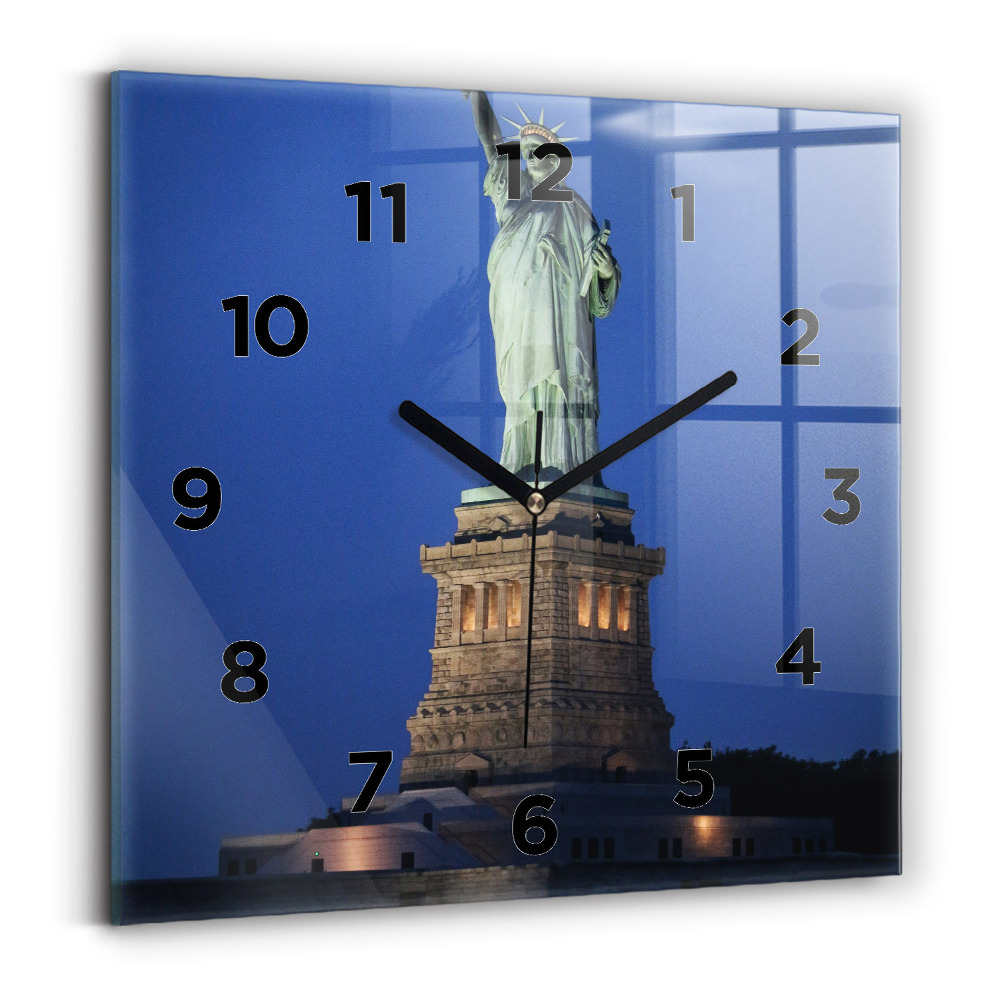 Zegar szklany 30x30 Statua Wolności Nowy Jork