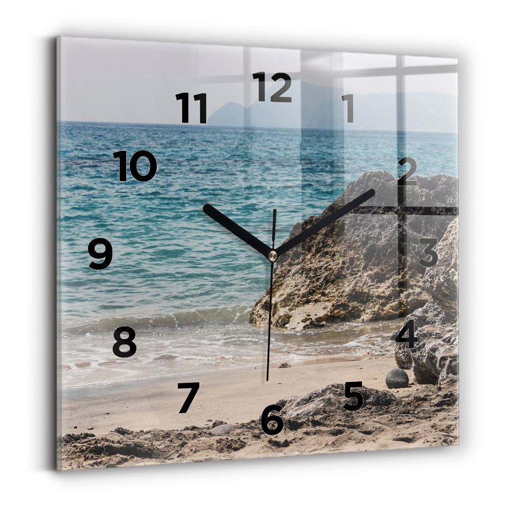 Zegar szklany 30x30 Widok na morze śródziemne