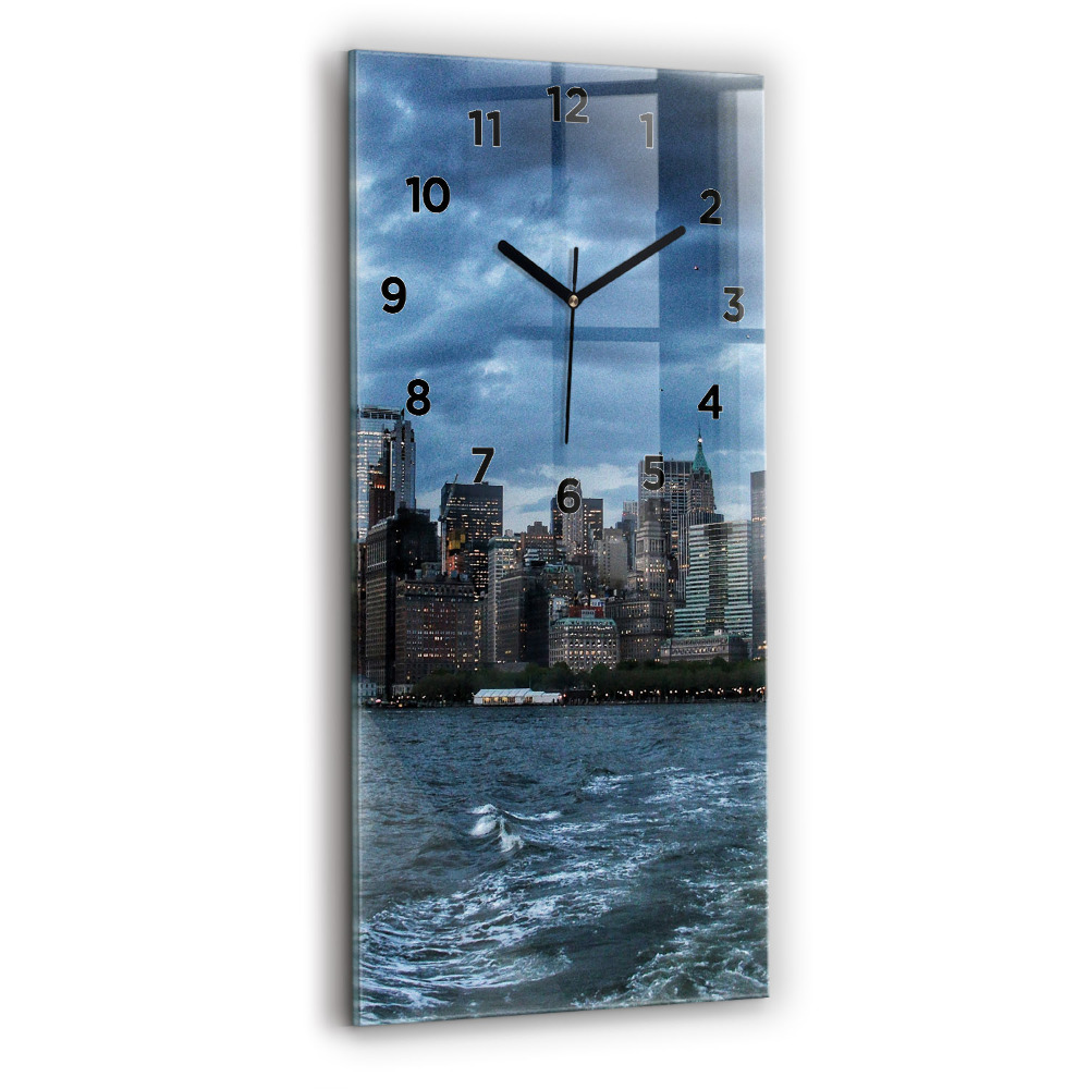 Zegar szklany 30x60 Panorama Nowy Jork