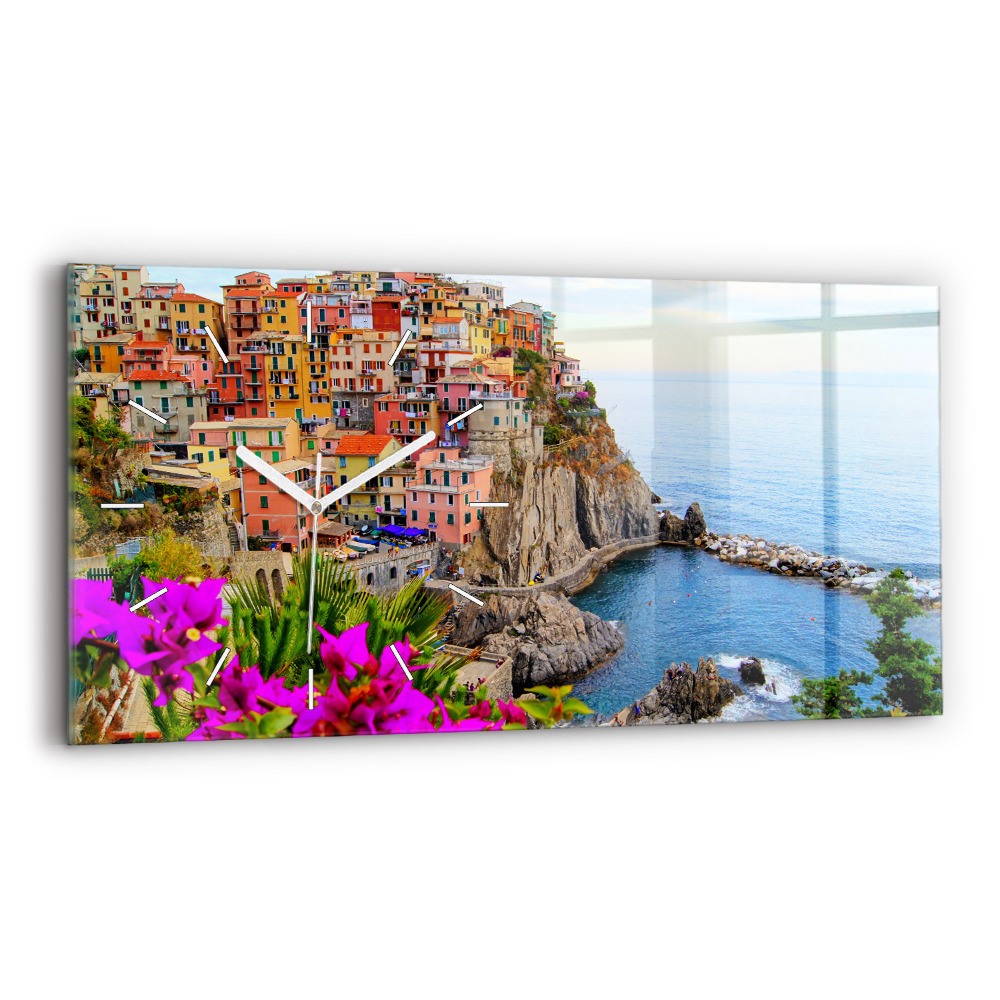 Zegar szklany 60x30 Wybrzeże Cinque Terre