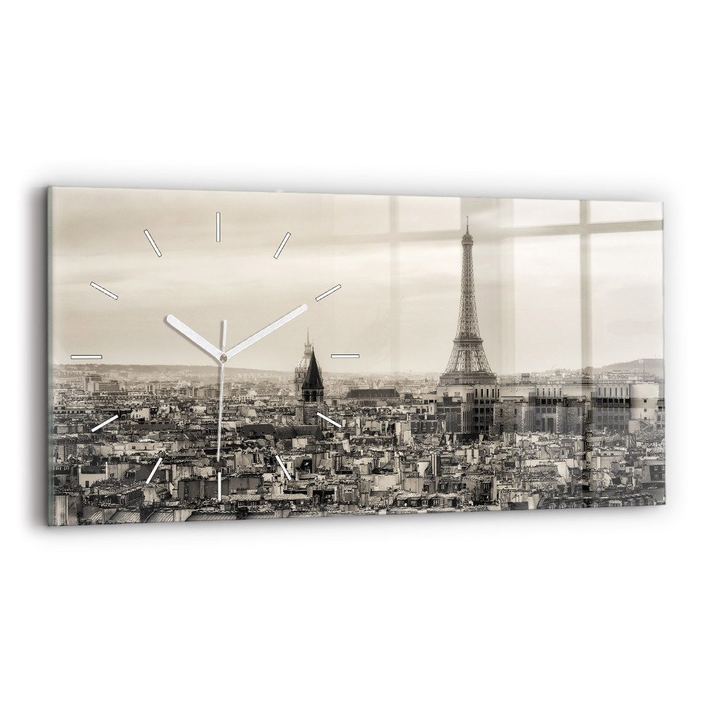 Zegar szklany 60x30 Krajobraz panorama Paryża
