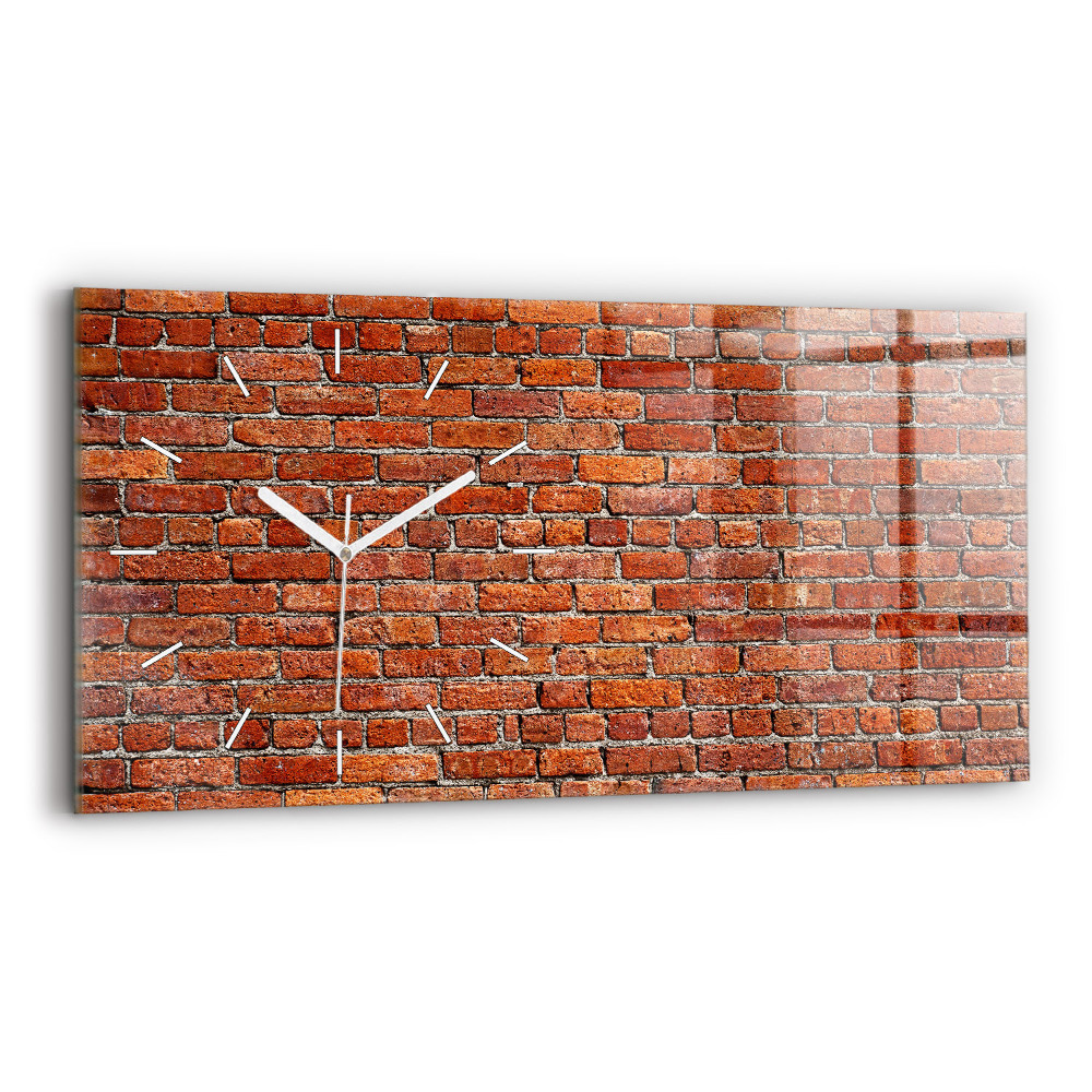 Zegar szklany 60x30 Stara ściana cegły