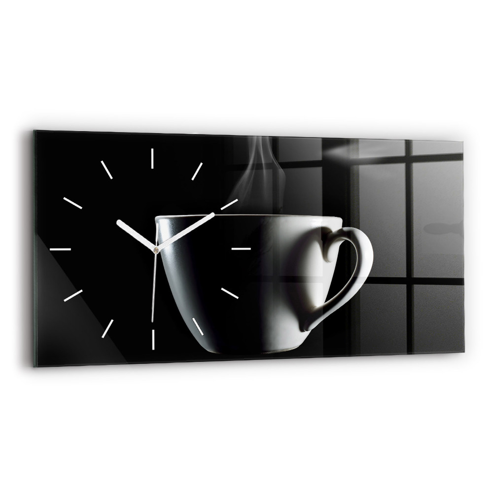 Zegar szklany 60x30 Filiżanka kawy