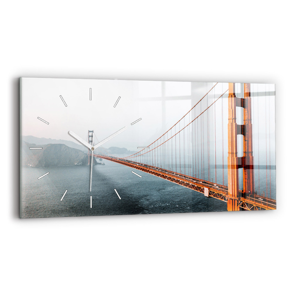 Zegar szklany 60x30 Most Golden Gate