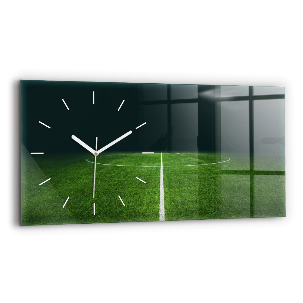 Zegar szklany 60x30 Boisko piłkarskie