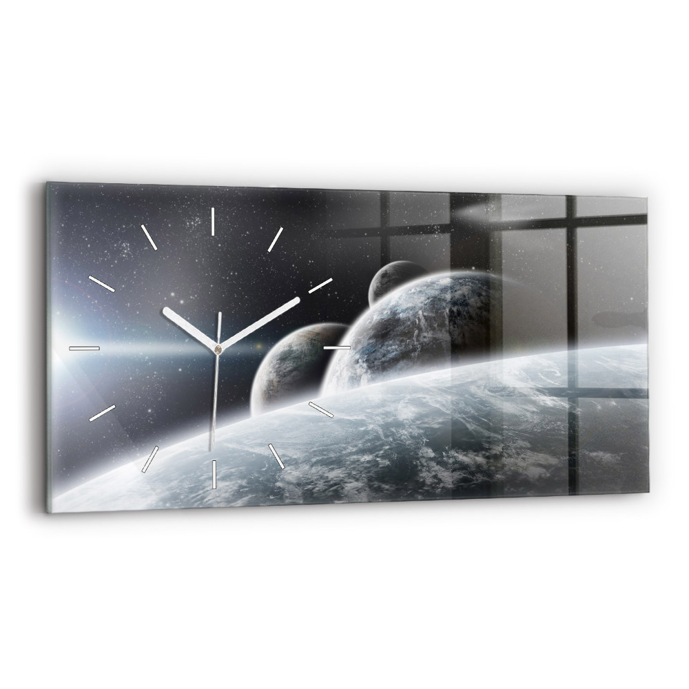 Zegar szklany 60x30 Kosmos Planety