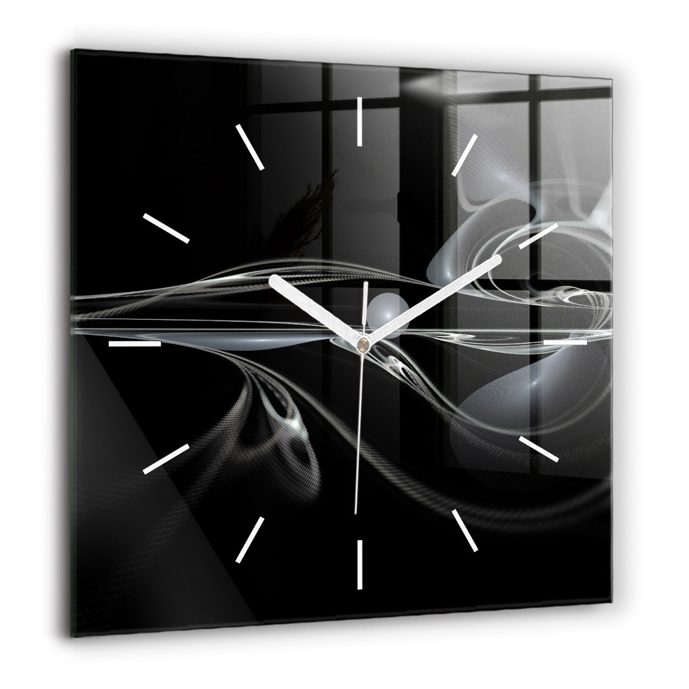 Zegar szklany 60x60 Dym abstrakcyjny