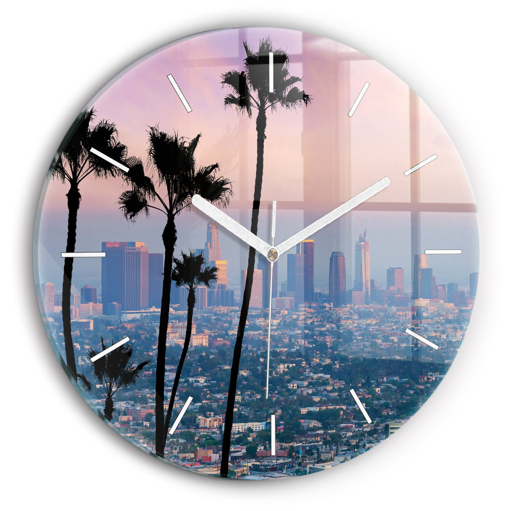 Zegar szklany fi30 Zachód słońca Los Angeles