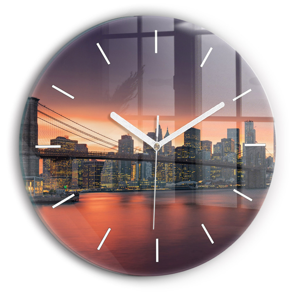 Zegar szklany fi30 Nowym Jorku East River