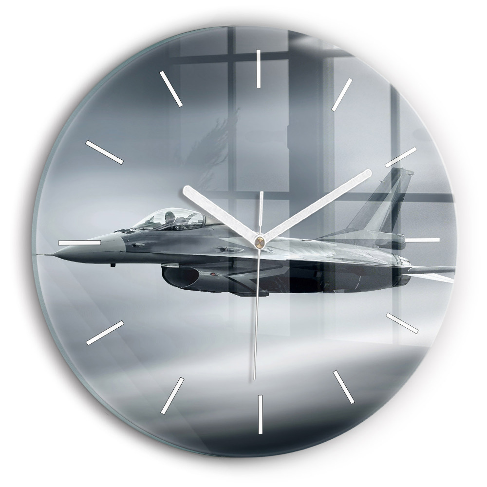 Zegar szklany fi30 Samolot wojskowy