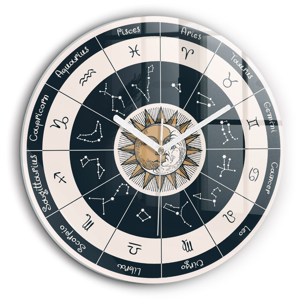Zegar szklany fi60 Gwiazdozbiory zodiaki