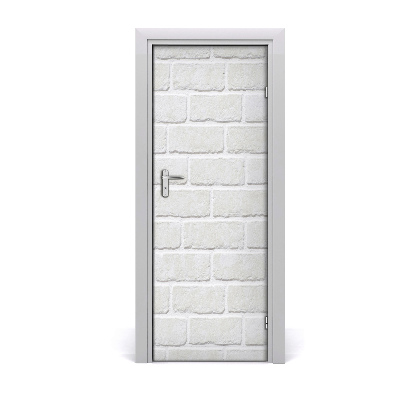 Naklejka fototapeta na drzwi Ceglana biała ściana