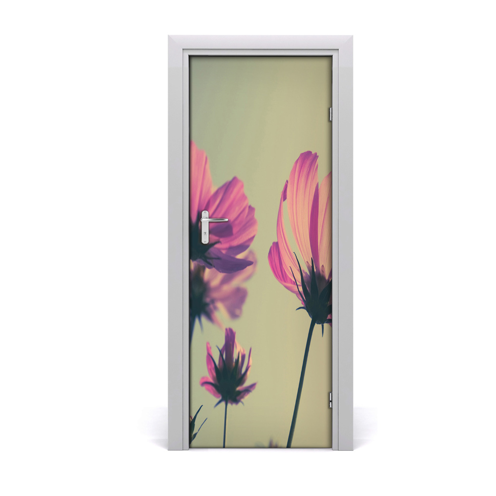 Fototapeta samoprzylepna na drzwi Różowe kwiaty maku