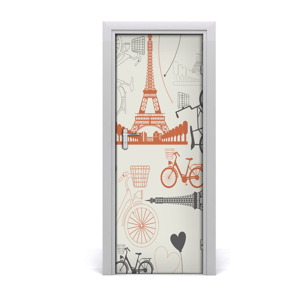 Naklejka fototapeta na drzwi Znane symbole Francji