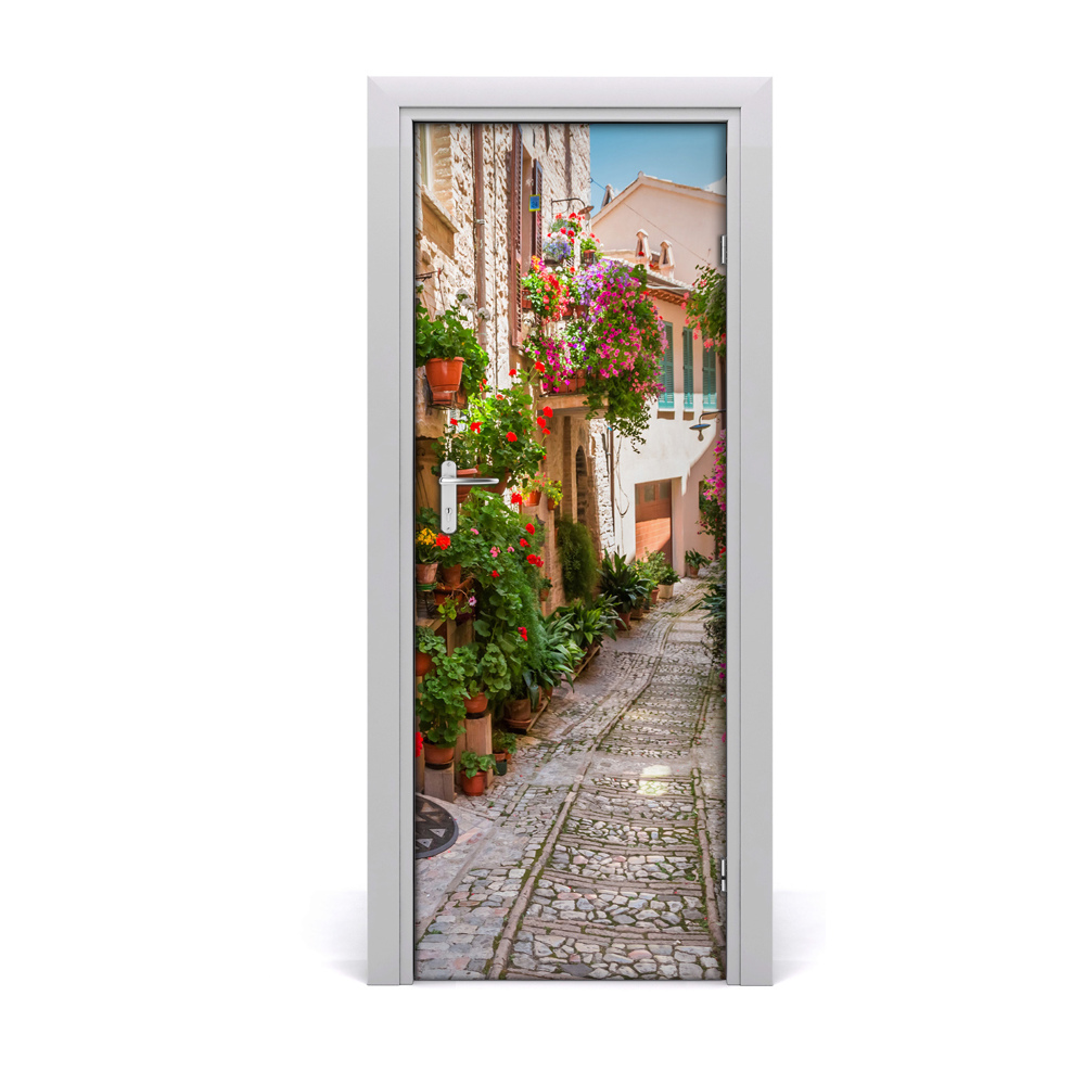 Fototapeta samoprzylepna na drzwi Włoskie uliczki kwiaty
